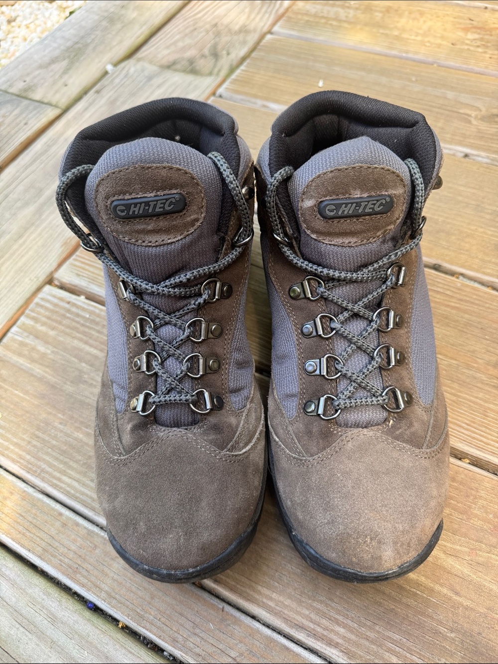 Hi-Tec Men's Brown and Gray Hiking Boots size 9.5